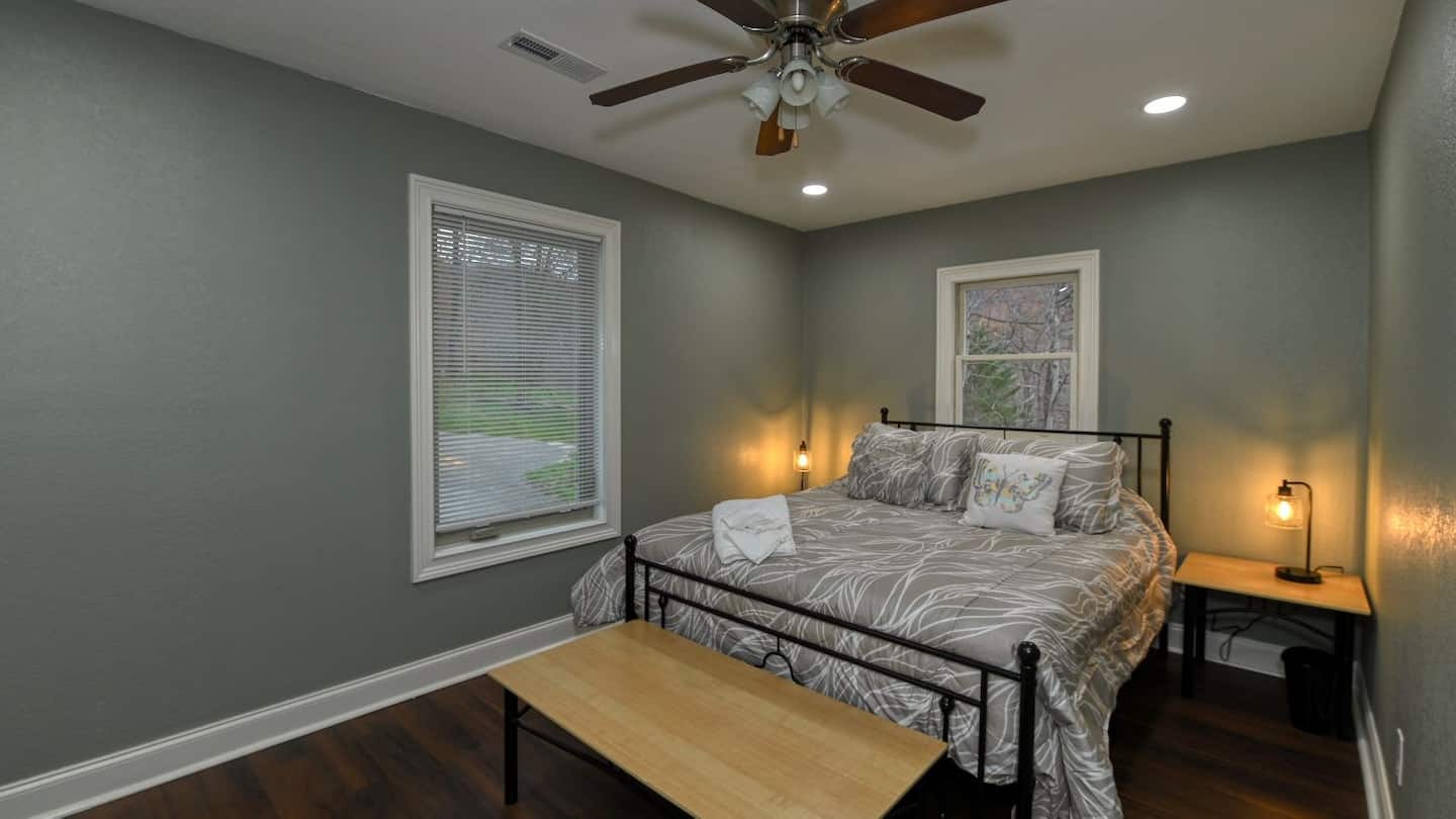 Hawk's Crest Landing II — queen bedroom with sage walls